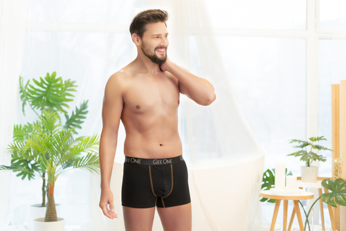 Fluo férfi boxeralsó Italian Fashion - fekete/fluo narancssárga