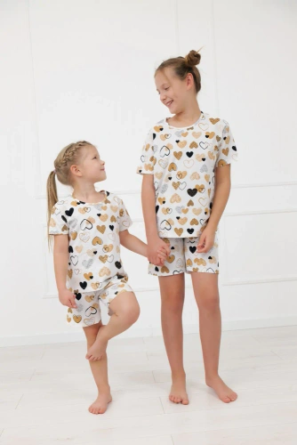 Lány pizsama Ariela Italian Fashion - pamut, rövid ujjú, rövidnadrág, rövidnadrág