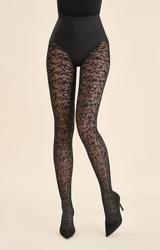 1235 Perse harisnyanadrág Gabriella fekete - dísz 60 den, 3D technológia