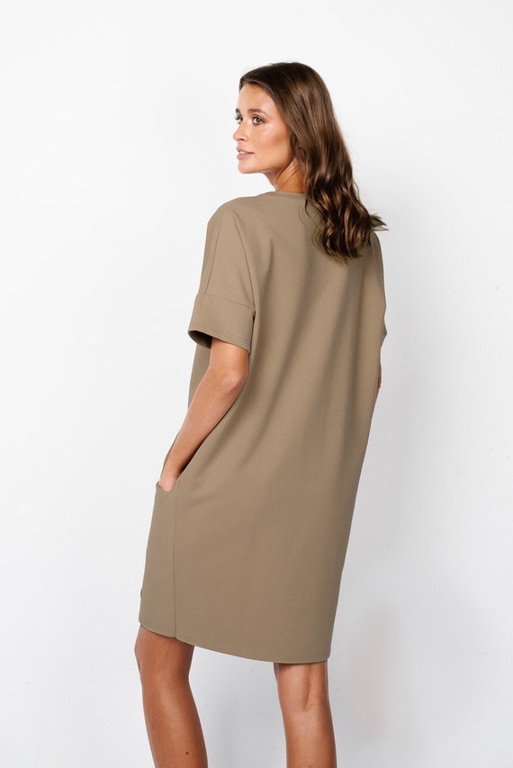 Karina Női rövid ujjú tunika Italian Fashion - camel