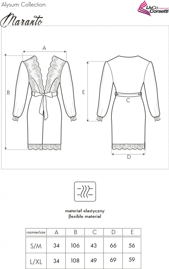 Maranto LC 90596 Alysum Collection női köntös LivCo Corsetti Maranto LC 90596 Alysum Collection női köntös LivCo Corsetti