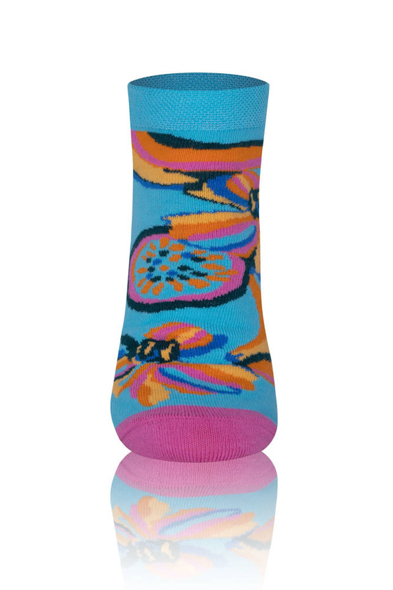 S141S Zanzi lábzokni olasz divat - kócos/sárga/rózsaszín