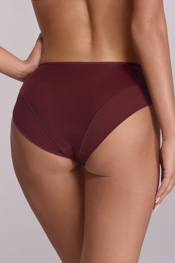 2196 Ava wine - klasszikus bugyi hímzéssel és tüllel