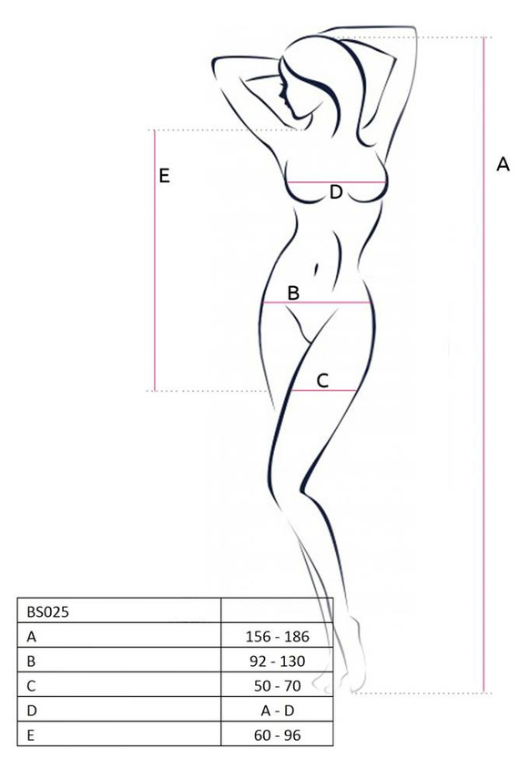 BS025 Bodystocking Passion fekete