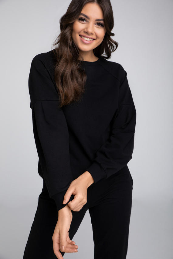 Parma Női hosszú ujjú szett, nadrág olasz divat - fekete