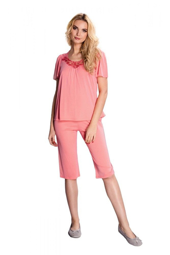 3639 Matylda Piżama damska Mewa koralowy