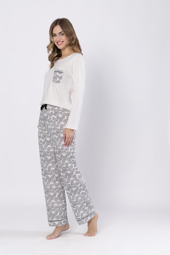 Baśka 1698 Leveza pizsama fekete - klasszikus, kétrészes, kényelmes