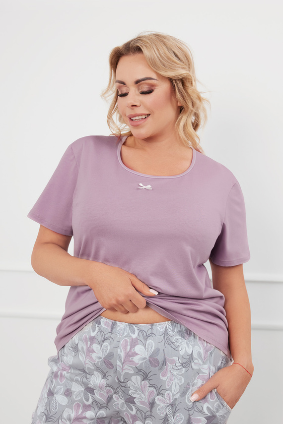 Ibena Női pizsama rövid ujjú, 3/4 nadrág olasz divat - heather/print