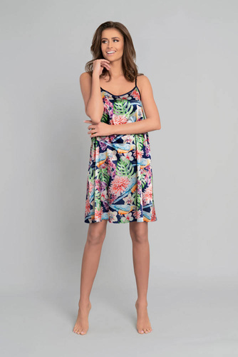 Polynesia Női hálóing, keskeny pántos Olasz divat - virágos mintás