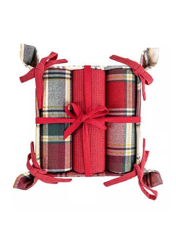 Moraj konyhai szett MRK1500-021 - pamut konyharuha 3 db. dekoratív kosárban