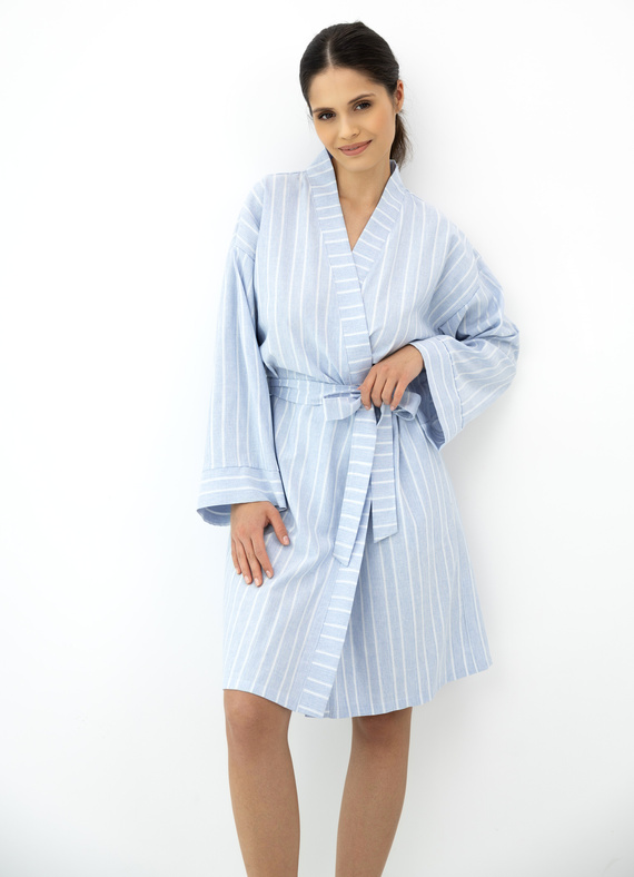 Asteria Sensis pamut köntös kimono kék csíkos
