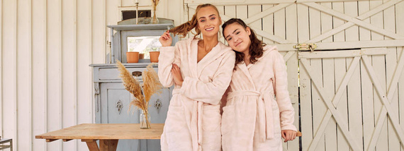 Drina női fürdőköpeny kapucnival Olasz divat - rózsaszín