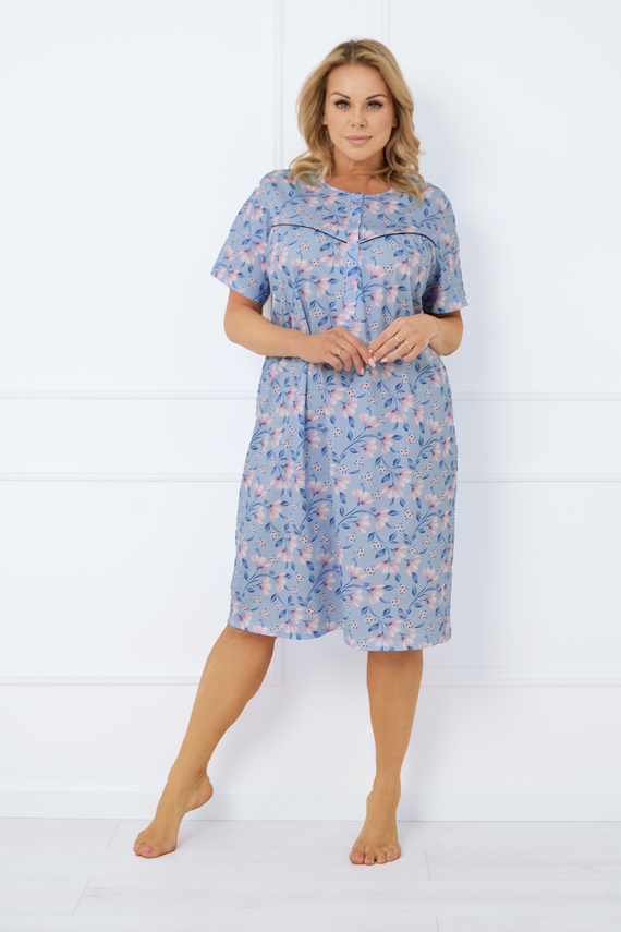 Facelia kigombolt hálóing, rövid ujjú olasz divat - print