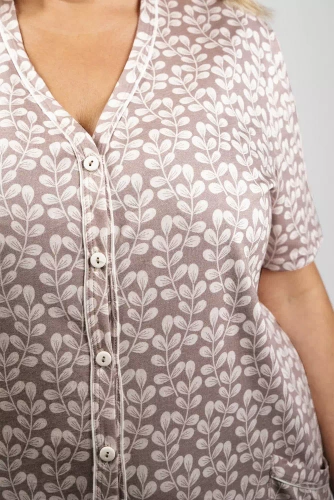 Ramira Női pizsama rövid ujjú és 3/4-es nadrág olasz divat - print/cappucino