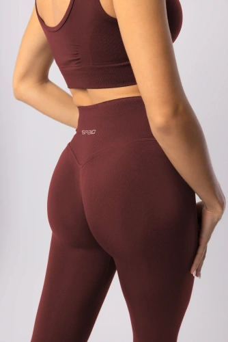 Női leggings SPAIO Flex Innergy 2.0 burgundi - varrásmentes, regeneráló támogatás