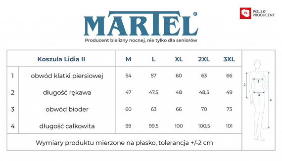 Pamut hálóing Lidia II 270 Martel levél minta V kivágás