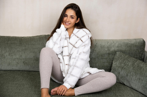 Sensis Delphine kardigán - fehér-csíkos