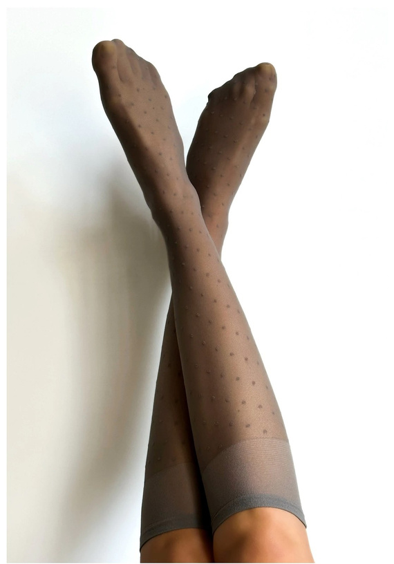 Puntini Veneziana grafit térdzokni - finom, nem nyomódó szegéllyel | Kényelem és elegancia