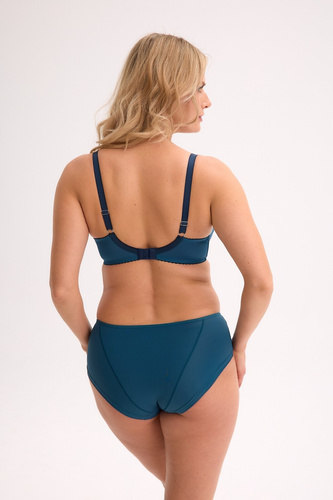 Gaia BS 1324 Yasmine türkizkék féllágy melltartó, hímzett, merevítővel ellátott, elegáns