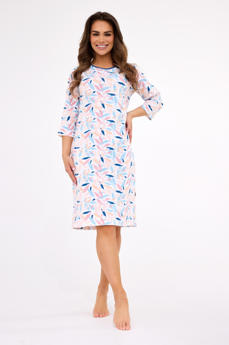 464/457 Hannah 2 Cornette - női pamut hálóing, 3/4-es ujjú, térdig érő, pamut hálóing