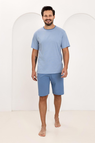 Regina 508 férfi pizsama 100% pamut rövid ujjú