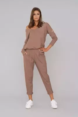 Karina Női hosszú ujjú szett, nadrág Italian Fashion - karamell színben