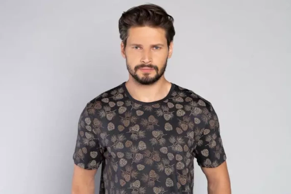 Pinus pizsama Férfi rövid ujjú, hosszú nadrág olasz divat - print/grafit