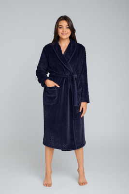 Bona Női gyapjú női köntös Italian Fashion - tengerészkék