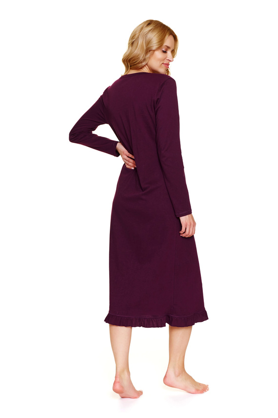 7318 Doctor Nap - Terhességi és szoptatós hálóing pamutból | Lengyel gyártmány - bordó