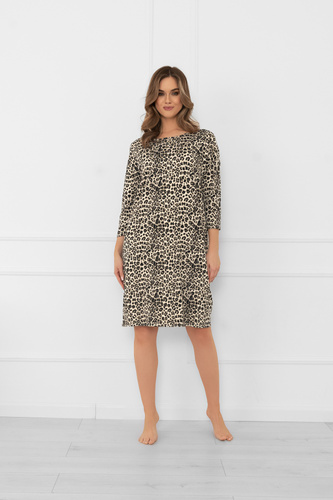 Kenia Női hálóing Italian Fashion - leopárd mintás, 3/4 ujjú, 3/4 ujjú