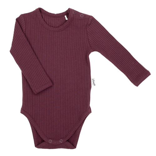 217097 Alisa Nicol pamut bodysuit - bordó, bordás, hosszú ujjú