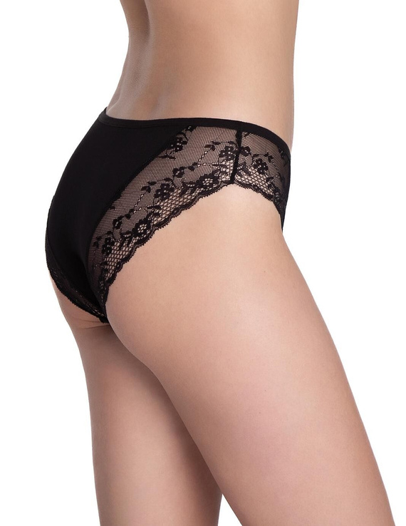 Lama L-1590 BI bikini alsó - pamut bikini csipkével és masnival, 2 db dobozonként