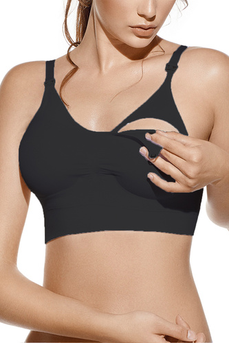 Jana szoptatós melltartó Selene fekete - merevítő nélküli, légáteresztő