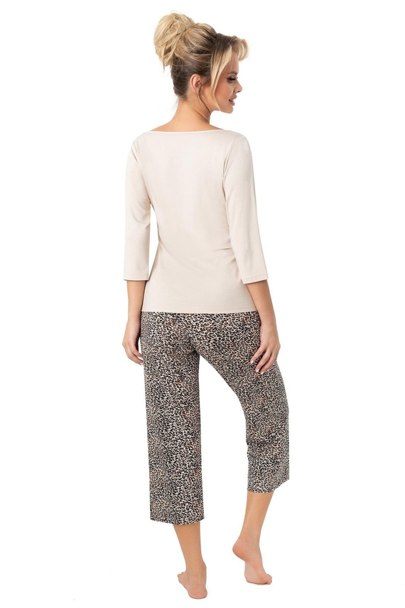 Omari 3/4 Női pizsama Donna bézs - 3/4 ujjú, 95% viszkóz, könnyű és nőies