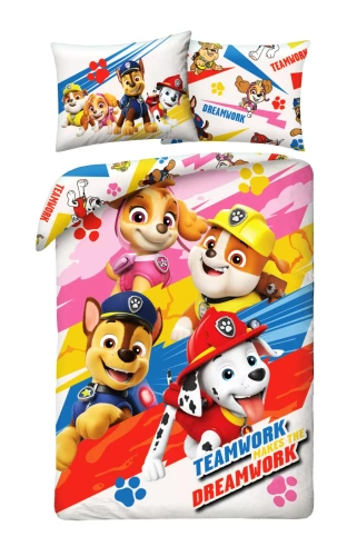 Psi Patrol Kids 12 pamut ágynemű Halantex - 100% pamut, cipzár, súly 115 g/m²
