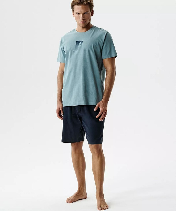 NMP-398 Férfi Nyári Pizsama 100% Pamut Peach