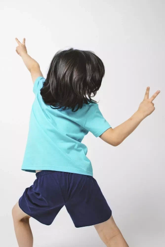 Remek fiú pizsama rövid ujjú, nadrágos olasz divat - türkizkék