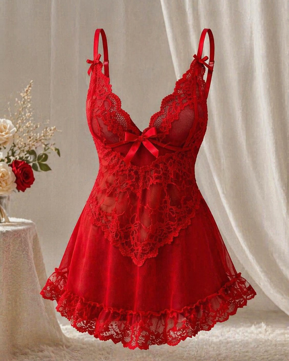 Nuit Red LivCo hálóing tüll csipke női elegáns
