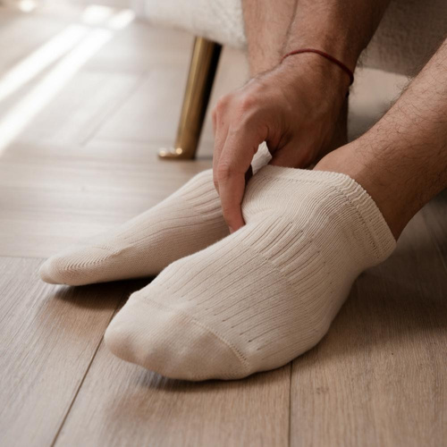 Art.197 Steven natúr zokni - uniszex 100% pamut, varrásmentes