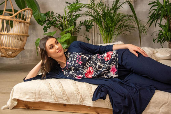 676 Soled női pizsama Forex - tengerészkék