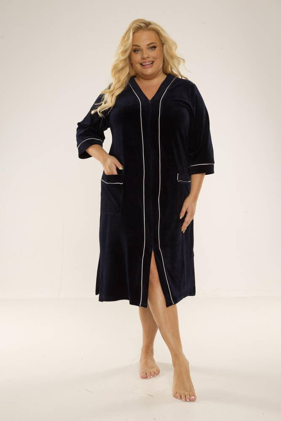 974 / 352 Velúr női köntös Forex - tengerészkék