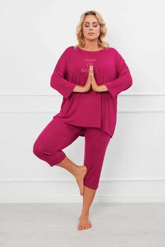Natura Női 3/4-es pizsama Italian Fashion - bor