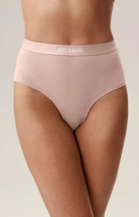 3CLP-009/Z25 Atlantic női bugyi rózsaszín-bor-bézs - maxi Sport, pamut, 3 db.