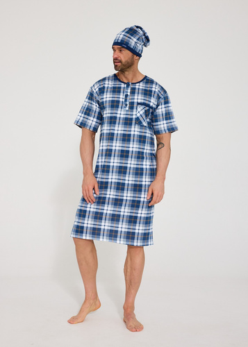 Cornette 109/37– férfi hálóing 100% pamutból, rövid ujj, gombok és mellzseb