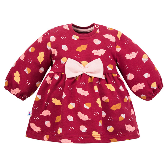 Bolyhos Farok babaruha Eevi - bordó, pamut, hosszú ujjú, hosszú ujjú