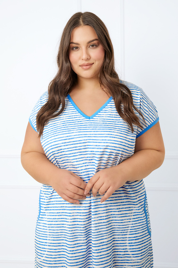 Flota női rövid ujjú ing Italian Fashion - kék mintás - kék mintás