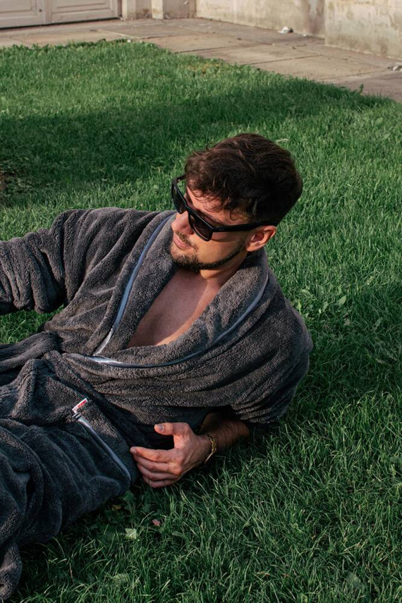 716 Rafael férfi fürdőköpeny De lafense - grafit