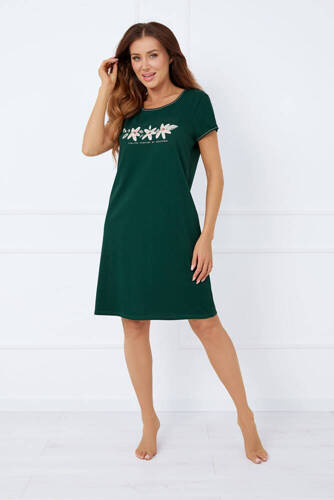 Florisa női rövid ujjú ing Olasz divat - sötétzöld