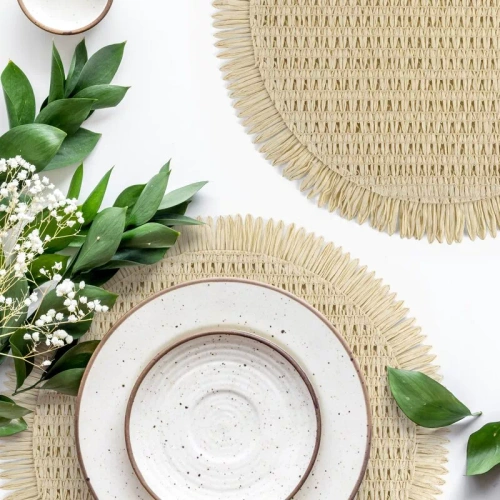 Eurofirany asztali alátét elegáns tányéralátét glamour stílus Joan beige