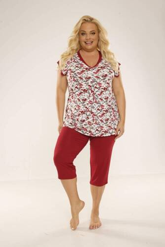 489/491 Mia női plus size pizsama Forex - piros